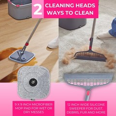 Heavy Duty Square Spin Mop for Floor Cleaning, Separate Compartment for Clean…