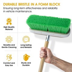 Nanoskin Premium 10-Inch Green Nylon Fountain Vehicle Wash Brush with Flagged…