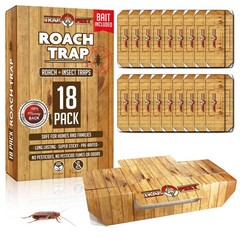 Roach Traps Indoor Sticky (18 Pack) – Glue for Roaches 18 Pack, Black