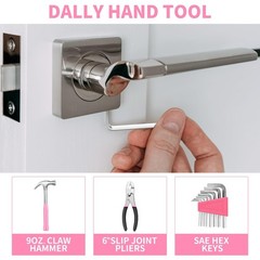 HANGYING 39 Piece Pink Tool Set for Women, All Purpose Household Hand Tool Ki…