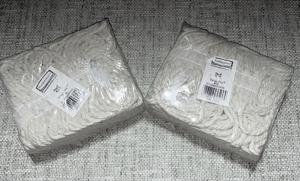 Rubbermaid Commercial Value PRO #16, 2 mop heads, Cut-End Cotton Wet Mop Head