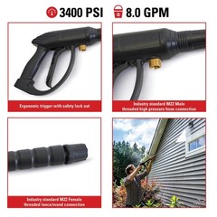 SIMPSON 16-Inch Pressure Washer Wand + Gun + 3600 PSI Nozzles – Stainless Ste…