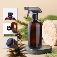 Wedama Amber Glass Spray Bottles, 16 oz Bottles 16 Ounces,