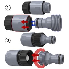 Hourleey Garden Hose Quick Connector 3/4 Inch Plastic Black, Gray