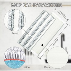 12 Pack Microfiber Mopping Pads Compatible with 12 Count, White and Gray