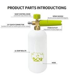 Foam Cannon Snow Lance Pressure Washer Quick Release Car Wash Jet Green Set