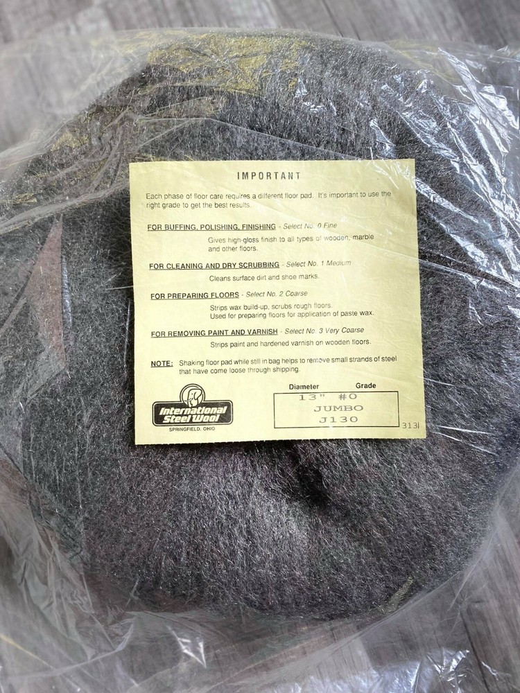 13″ Jumbo Steel Wool for Buffing, Polishing, and Finishing #0 Fine