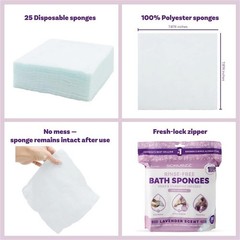 Scrubzz Disposable No Rinse Bathing Wipes – 25 25 Count (Pack of 1), Lavender