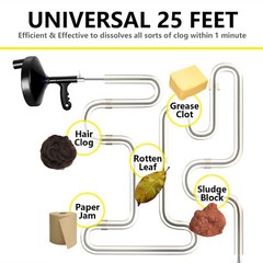 Drainsoon Auger 25 Foot Plumbing Snake Drain Auger Sink Auger Hair Clog Remover