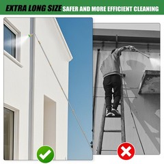 Gutter Cleaning Tools From the Ground, 10 Pack 9 FT 9FT(108IN)-10PCS, Silvery