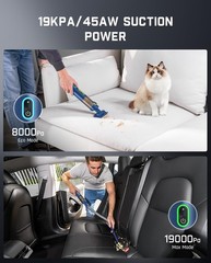 Fanttik Slim V8 APEX Car Vacuum, 4-in-1 Portable Mini Cordless Vacuum Blue