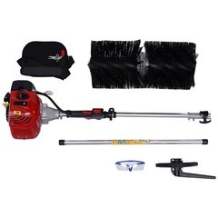 Gas Power Nylon Brush Broom Sweeper Artificial Grass Driveway Turf Snow Clean US