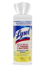 Lysol Disinfecting Wipes 420 Total Wipes Lemon Lime 12 Canisters EPA 777-114