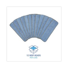 Boardwalk MFM185BCFDZ 18 in. x 5 in. Split Microfiber Mop Head – Blue (1 DZ) New