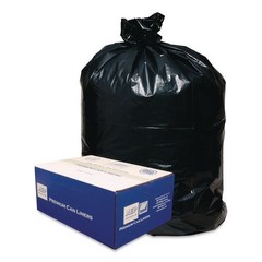 Classic Can Liners, 10 gal, 0.6 mil, 24×23″, Black, 25 Bags/Roll, 20 Rolls/CT