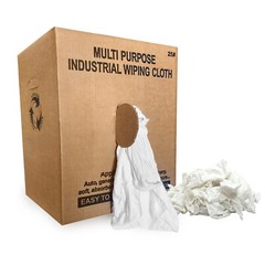 White Knit T-Shirt 100% Cotton Cleaning Rags 25 lbs. Box – Multipurpose Cleaning