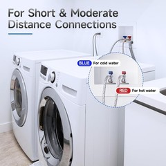 6 FT Washing Machine Hose, Stainless Steel Braided Washer Hose Supply Line
