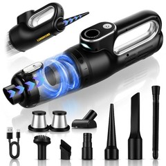 Car Vacuum Portable Cordless, 4-in-1 Mini Car Vacuum with 19500pa Suction & A…