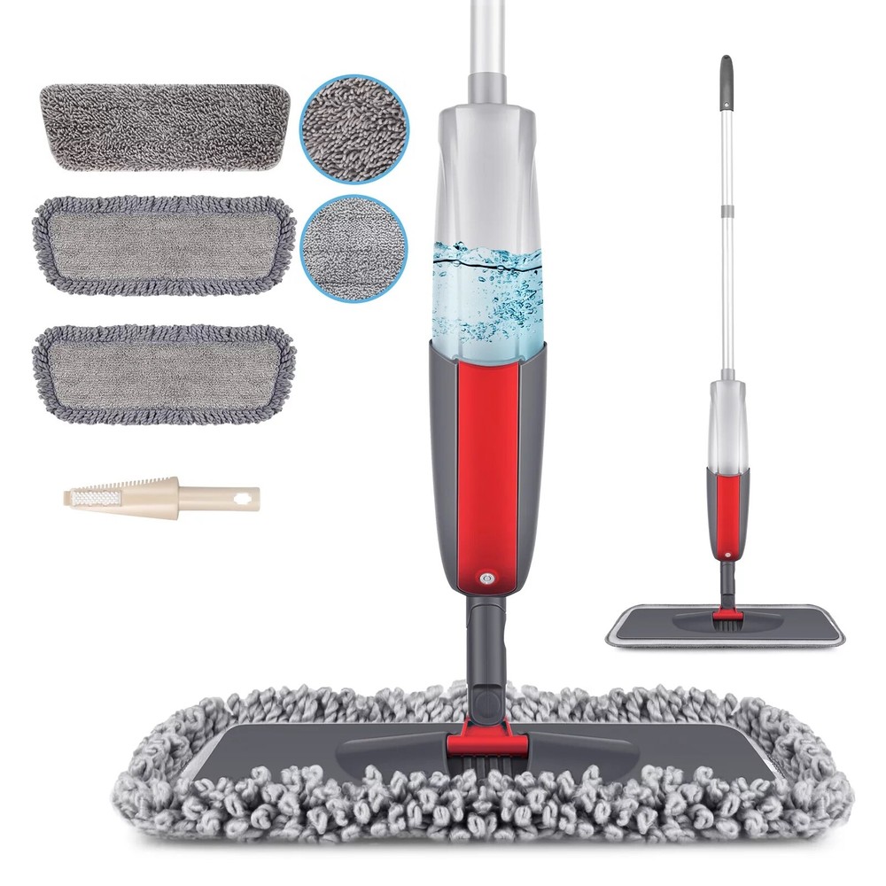 SUGARDAY Microfiber Spray Mops for Floor Cleaning Wet Dry Dust Hardwood Kitchen