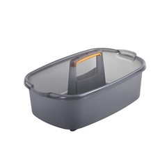 Storage Caddy For Bathroom Kitchen, 1.85 Gallon Plastic Container, Gray Orange