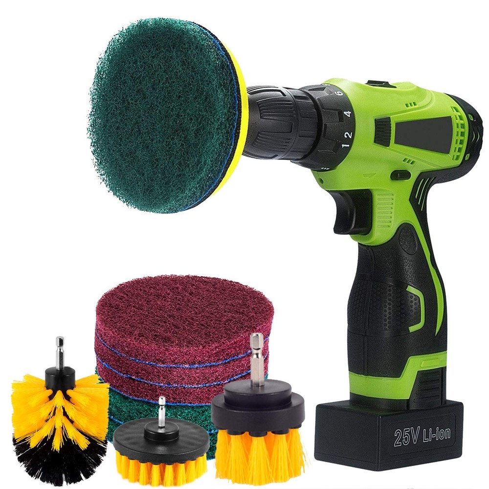 Kichwit 4 Inch Drill Power Brush Tile Scrubber 4 + 2 Inch, Multicolor