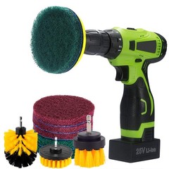 Kichwit 4 Inch Drill Power Brush Tile Scrubber 4 + 2 Inch, Multicolor