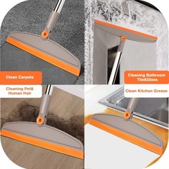 Silicone Air Broom,Multifunction Magic Broom with Long Gray Orange