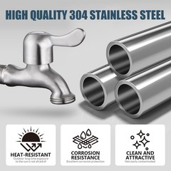 Enoch’s Land Stainless Steel Garden Hose 1/2″ NPT x 3/4″ GHT,