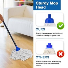 KeFanta Mop for Floor Cleaning,2 Pcs Cotton String Wet Mops Replacement Head …