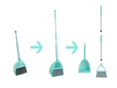 Xifando Mini Broom with Dustpan for Kids,Little 2 Piece Set, Light Blue