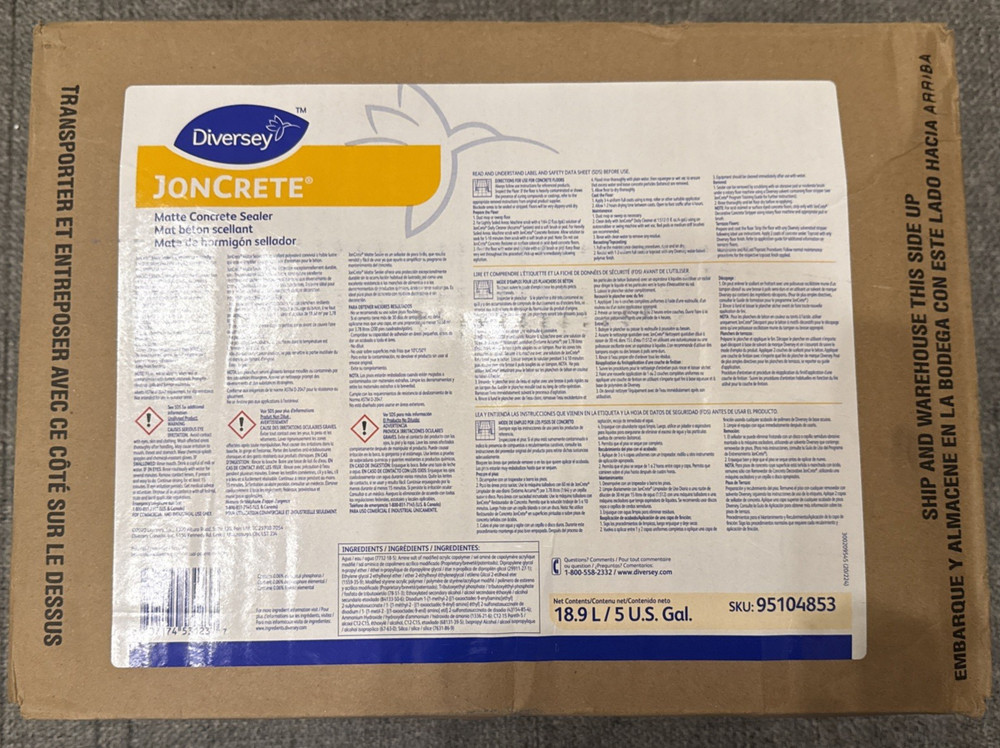 JonCrete Concrete Sealer 5 GAL Stone & Concrete Liquid Bag-in-Box (BIB) 95104853