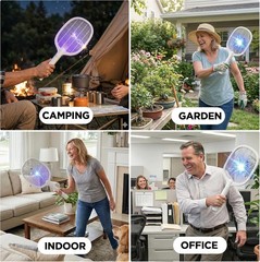 (2 Pack)Fly Bug Zapper Racket, Swatter Electric,USB-C Rechargeable Electric Fly