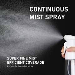 Bealee Spray Bottle For Hair, Continuous Mister Empty Black & White, 2 Pack