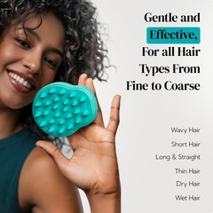 HEETA Hair Scalp Massager Shampoo 2 Count (Pack of 1), 01- Green & Black