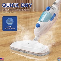 10-in-1 Steam Mop & Handheld Steamer for Vinyl, Carpet, Tile – 23ft Cord, 15oz