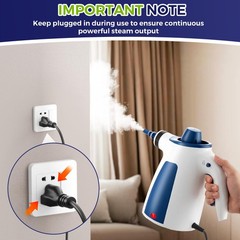 Handheld Steam Cleaner, 230°F Pressurized Steamer L, Ice White & Sky Blue