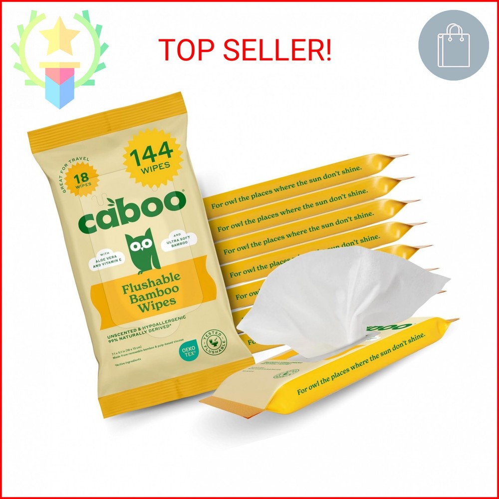 Caboo Tree Free Flushable Wipes, Travel Wipe, Certified Flushable, Septic Safe,