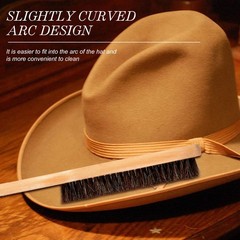Patelai 2 Pcs Felt Hat Brush Wooden Cowboy Horse Hair for Wood