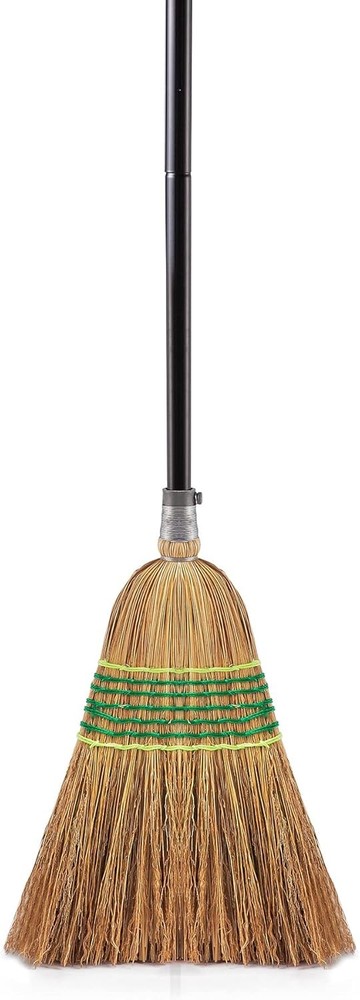 Yocada Heavy-Duty Corn Broom Commercial Indoor Outdoor 59.8 inch Black