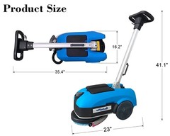 11″ Brush Walk Behind Floor Scrubber 200W Motor w/24V 12Ah Battry Powered EM-K3