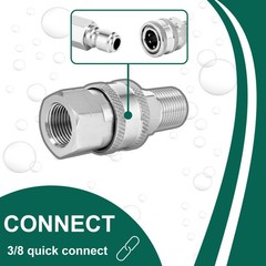 POWER TOWN 3/8 Inch Quick Connect Fittings, Pressure Washer Inch, Silvery