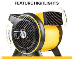 Heavy Duty Utility Blower, 12-inch, 3 Speed Portable Floor Fan