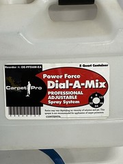 Carpet Pro Force Dial-a-Mix Cleaning Inline Injection Sprayer Adjustable 5 qt Z7