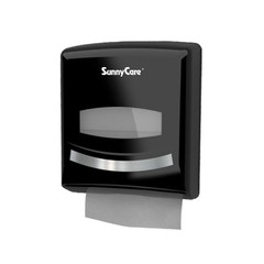 SunnyCare #8238B Black ABS Plastic Single-fold ( V-fold) Towel Paper Dispenser