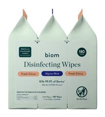 Biom Disinfecting Wipes – Variety – 3pk/180ct Fresh Citurs – Alpine Mint