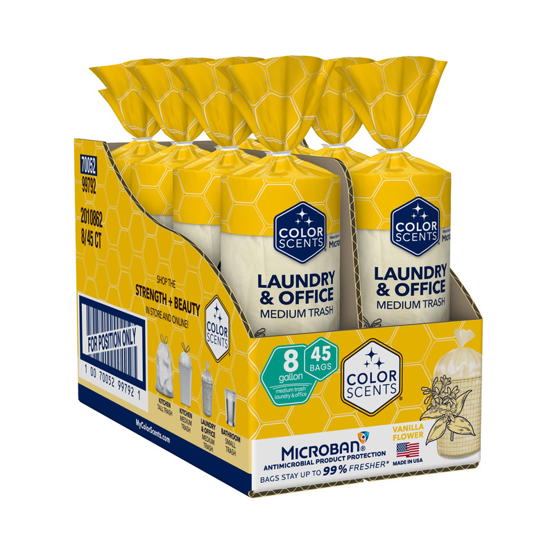 Color Scents Medium Trash Bags – 8 Gallon 360 Total Bags 8 Packs Of 45 Count