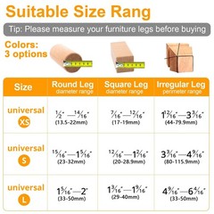 CHUNZEXI 36 Pack Chair Leg Floor Protectors for Universal L, Clear-36pack