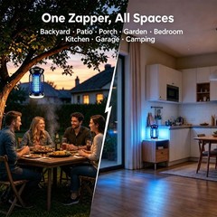LUOJIBIE Bug Zapper Outdoor, Electric Mosquito Killer Fly Trap with Black