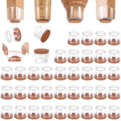 CHUNZEXI 36 Pack Chair Leg Floor Protectors for Universal L, Clear-36pack
