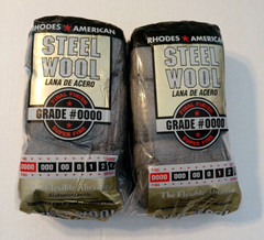 2 Steel Wool 0000 12 pad Fine Grade Rhodes, American Final Finish Super Fine